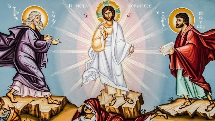 Un tableau représentant la scène de la Transfiguration du Seigneur