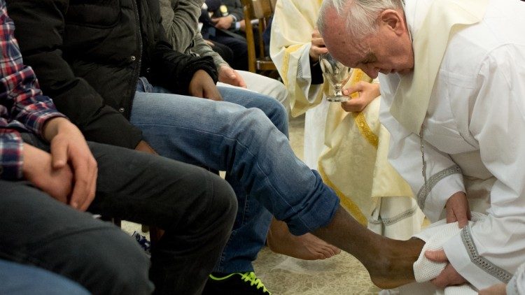 Papa Francisco na prisão para menores de Casal del Marmo, em Roma, 28 de março de 2013