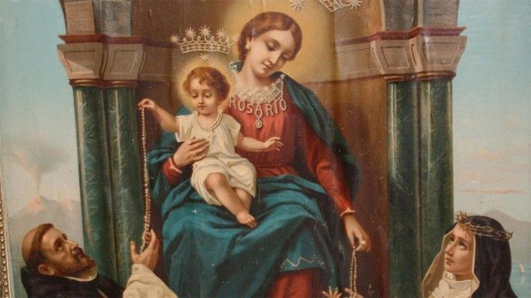 Tableau de la Bienheureuse Vierge du Saint Rosaire de Pompéi.