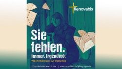 Plakat Renovabis-Pfingstaktion 2023: „Sie fehlen. Immer. Irgendwo. Arbeitsmigration aus Osteuropa“