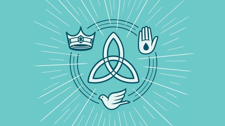 மூவொரு கடவுளின் ஒன்றிப்பைக் குறிக்கும் முக்கோண வடிவம்