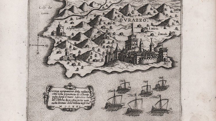 Eine alte Karte von Durrës