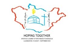 Logo et devise du voyage de François en Mongolie.