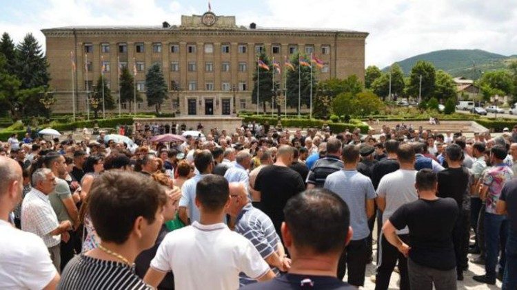 2023.07.13 Proteste a Stepanakert per chiusura corridoio Lachin