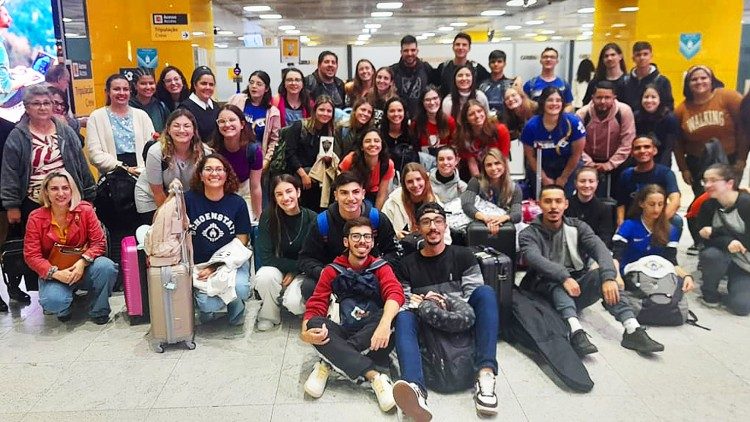 Os jovens de Schoenstatt a caminho de Lisboa.