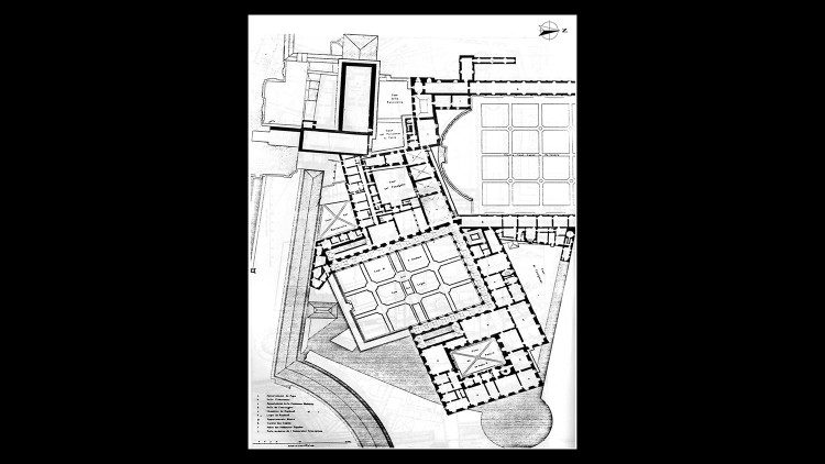 P.M. Letarouilly (1882) pianta du palais apostolique