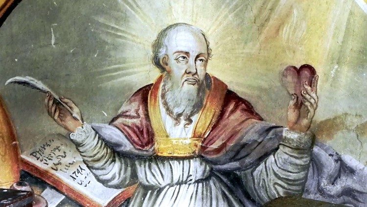 Santo Agostinho - afresco mosteiro dos franciscanos em Ostrzeszow, na Polônia