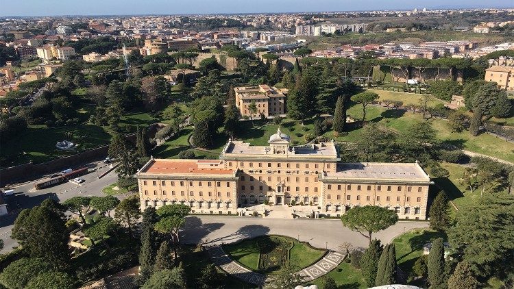 Una veduta aerea del Palazzo del Governatorato all'interno dello Stato della Città del Vaticano