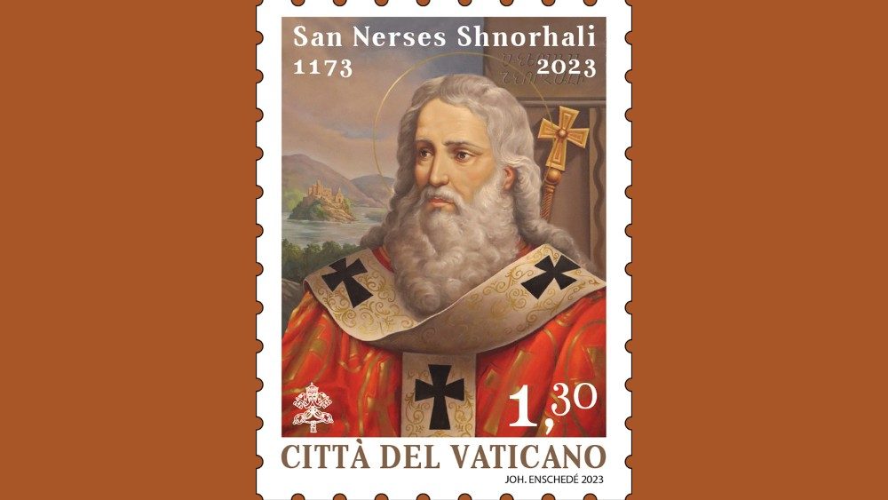 2023.09.18 Francobollo e annullo postale speciale 850 morte San Nerses Shnorhali