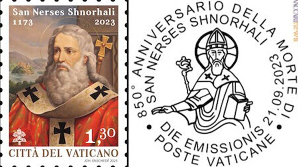 2023.09.18 Francobollo e annullo postale speciale 850 morte San Nerses Shnorhali