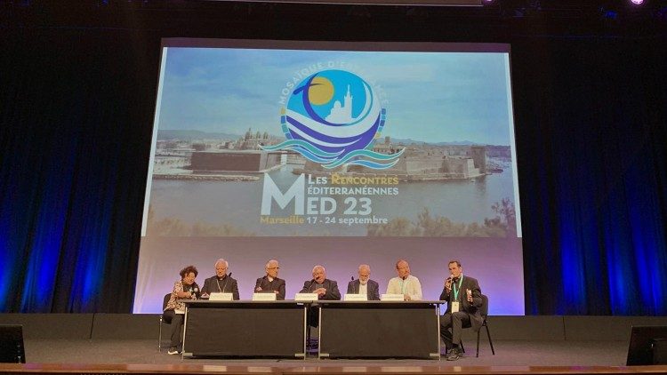 Conférence de presse de la session des évêques, au palais du Pharo de Marseille, le 20 septembre 2023. 
