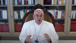 Pope Francis during an online event dialoguing with students from South Asia