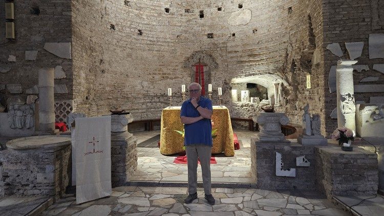 Manfred Wendel, Fremdenführer der Domitilla-Katakomben 