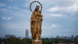 La nouvelle tour mariale inaugurée à Abidjan (Côte d'Ivoire) le 7 octobre 2023, en la mémoire de Notre Dame du Rosaire