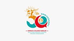 Logo de célébration des 50 ans du CEPACS, organisme catholique de communication en Afrique.