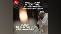 Papst Franziskus hat für den 27. Oktober 2023 zu einem gemeinsamen Gebet um Frieden eingeladen