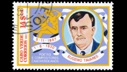 Selo dedicado pelos Correios de Cabo Verde a Eugénio Tavares 