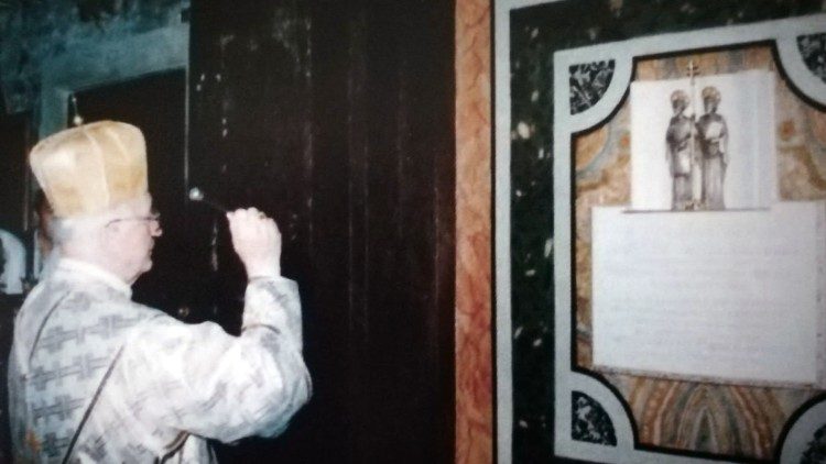 Požehnanie slovenskej tabule v Bazilike Santa Maria Maggiore (R&iacute;m, 1998)