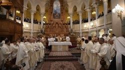 De fyra årens väntan för Finlands katoliker avslutades på lördagen den 25.11, när fader Raimo Goyarrola vigdes till biskop i Helsingfors Johanneskyrkan. I den vackra mässan kände man glädje och tacksamhet. Ungefär 1500 troende deltog i denna historiska vigsel i den fullsatta kyrkan.