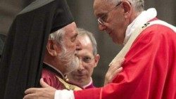 Pope Francis with Metropolitan John Zizioulas (file photo)