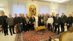 L'incontro di Papa Francesco con la delegazione di persone della diocesi di Nantes (Francia) vittime di abusi in età minorile, coggi pomeriggio a Casa Santa Marta