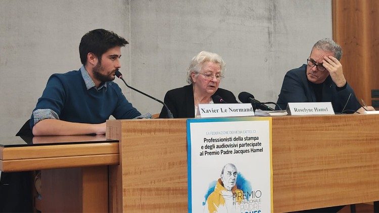 Roselyne Hamel à Lourdes, le 25 décembre 2023, lors de la présentation du prix à la mémoire de son frère. 