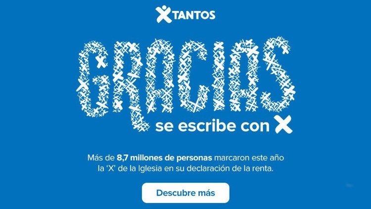 La Conferencia espiscopal española agradece la solidaridad demostrada por los españoles con una simple X