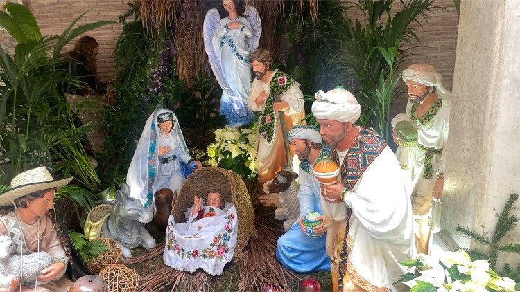 Pesebre preparado por la delegación de Quintana Roo