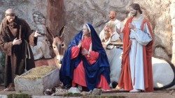 Die Krippe auf dem Petersplatz vor dem Weihnachtsabend 2023