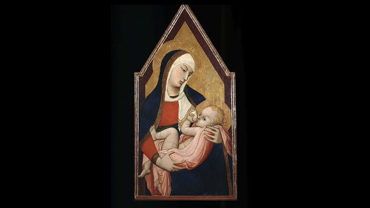 Ambrogio Lorenzetti, Virgem do Leite, têmpera e ouro sobre madeira, 1324-25, Siena, Museu Diocesano