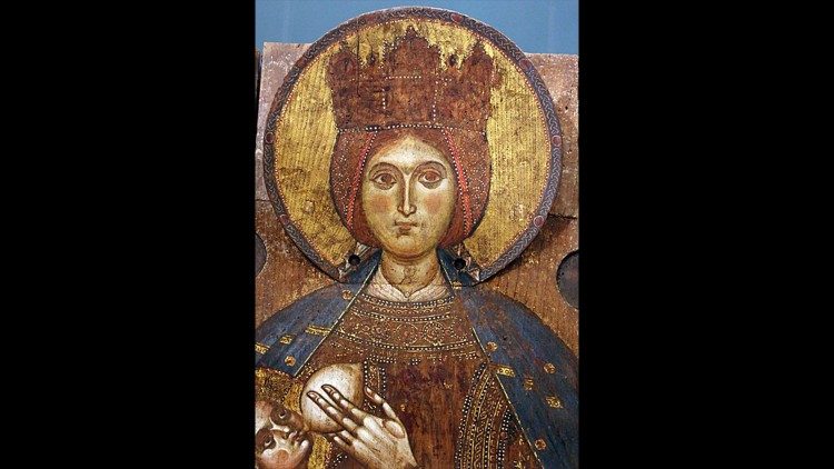 Mestre da região da Campânia, Madonna del latte ou Madonna di San Guglielmo, têmpera sobre madeira, final do século XII-XIII, Museu da Abadia de Montevergine, Mercogliano