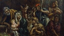 Giorgio De Chirico, Natività, 1945-1946, olio su tela, 64 x 48, Collezione d’Arte Moderna e Contemporanea dei Musei Vaticani, © Musei Vaticani