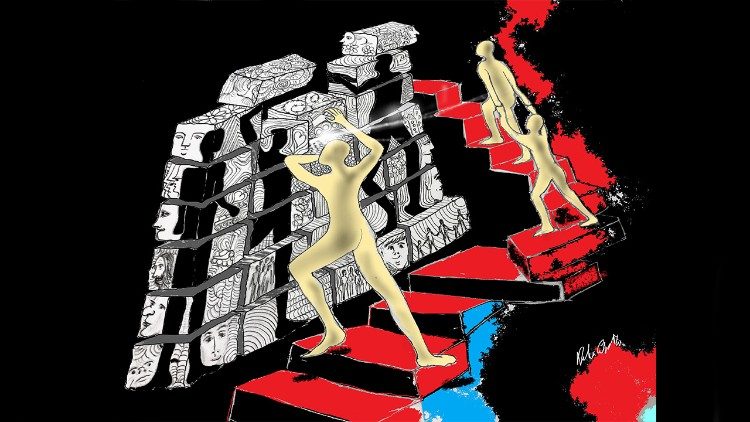 Le chiavi di Pietro - "Coraggio" - disegno di Walter Capriotti  