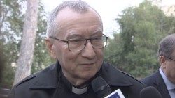 El cardenal Secetario de Estado, Pietro Parolin  en declaraciones tras un congreso en la Pontificia Universidad Urbaniana en Roma