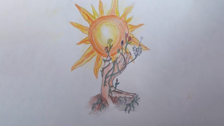 Uno de los dibujos de los chicos