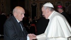 Antonio Paolucci con Papa Francesco