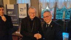 Cardinal Parolin at the Italian Embassy to the Holy See for a conference on the 40th anniversary of the Concordat