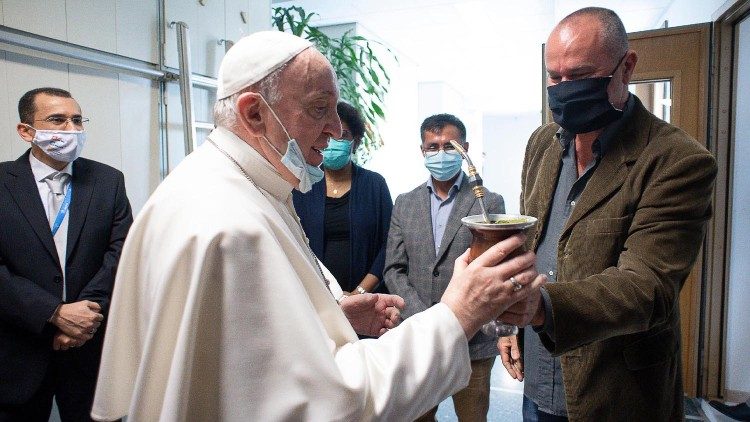 Джаксон Ерпен під час аудієнції з Папою Франциском