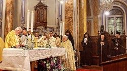 Archbishop Paul Richard Gallagher presides over Mass in the Cathedral of Istanbul (28 February 2024)