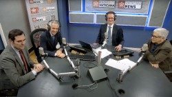 Da sinistra: Alessandro Gisotti, Giacomo Ghisani, Massimiliano Menichetti e Andrea Tornielli 