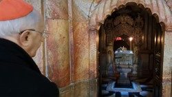 El cardenal Filoni durante su peregrinación a Tierra Santa Terra Santa (foto © Oessh)