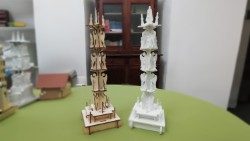 I modellini della macchina di Santa Rosa realizzati dai detenuti di Viterbo