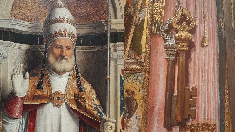 Der Apostel Petrus, dargestellt als erster Papst