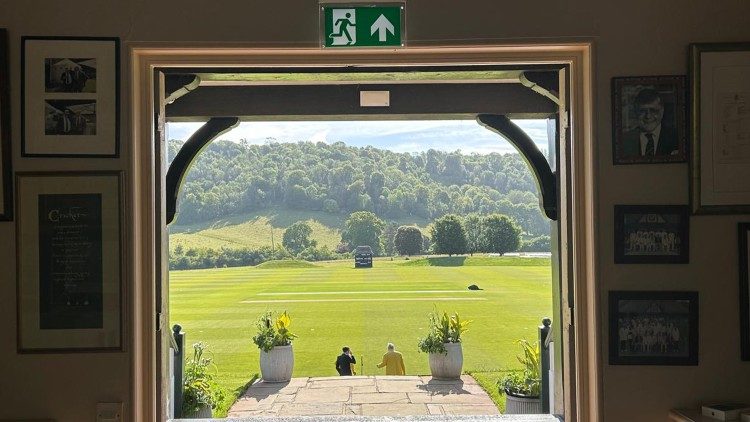 The cricket pitch at Wormsley Estate