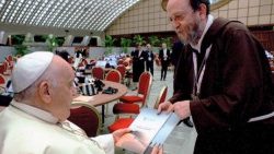 Bishop Paolo Martinelli, OFM Cap. Apostolic Vicar of the Vicariate Apostolic of Southern Arabia, with Pope Francis
