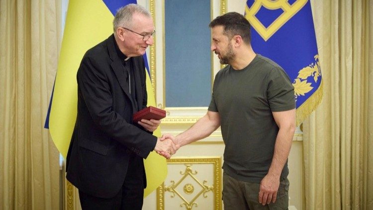 Archivbild: Kardinal Parolin in Kyiv bei Präsident Selenskij am 23. Juli 2024