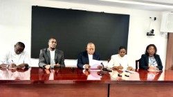 Cardinal Fridolin Ambongo Besungu OFM Cap (centre) at a recent meeting in Nairobi
