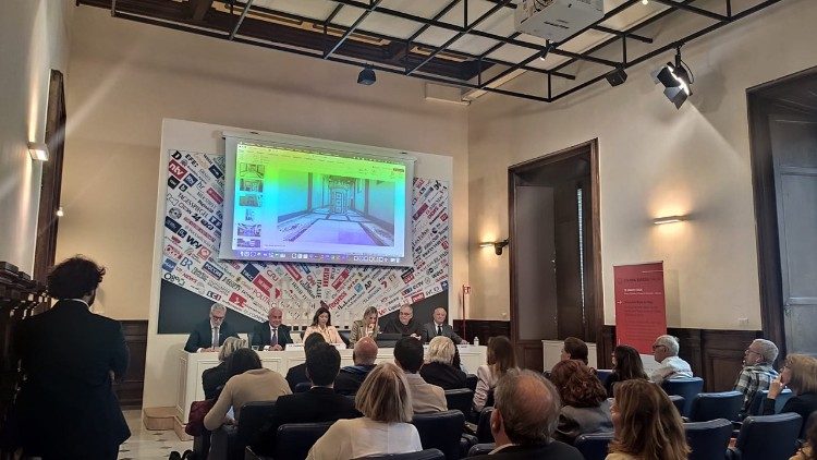 Un momento della conferenza stampa a Palazzo Grazioli 