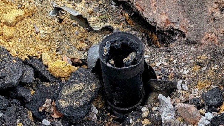 Niewypał wyciągnięty spod klasztoru bazylianów w Chersoniu