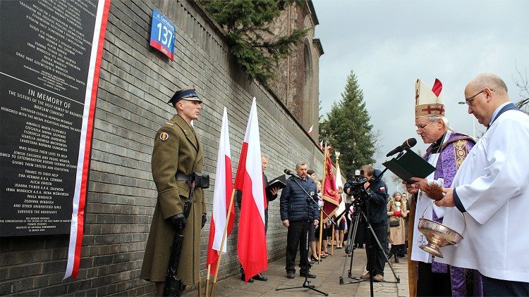 A commemorative plaque unveiled for the Sisters of Nazareth who saved children and young people during the Holocaust in March 2024